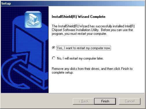 the preferred option and click FINISH to complete the installation process. Step 0: Figure 6-5: Restart the Computer 6.