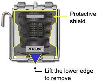To install Socket LGA775 CPU onto the WSB-9454, follow the steps below: Step 1: Remove the protective cover.
