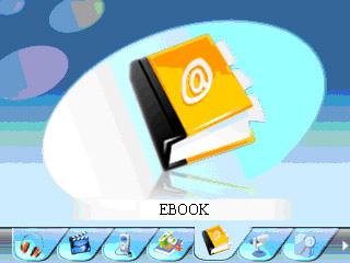 V. E-Book In the main menu, select EBOOK and then tap button to enter into the E-book mode. 1. Press the M button to go to the E-book list. 2. Press the / button to navigate and select file 3.