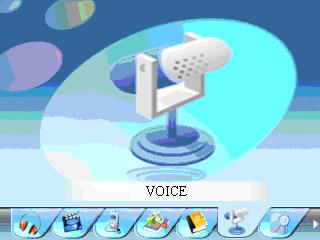 VI. Voice Mode Voice Recording In the main menu select Voice and tap the button to enter the voice mode. 1. In the voice pause mode, tap the VOL button to start the voice record mode, 2.