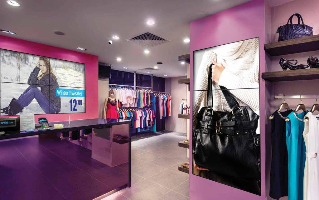 Retail CREATE AN IMMERSIVE IN-STORE CUSTOMER EXPERIENCE PERSONAL SHOP ASSISTANT Change the on-air content on screens through the