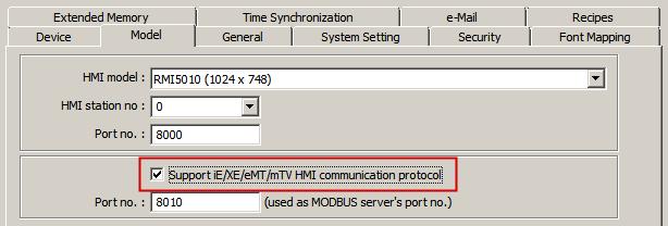 communication protocol option must be selected on the Model tab of the EZware System Parameters dialog: The default TCP Port is 8010.