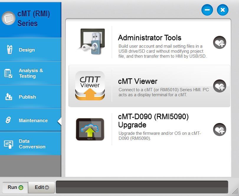 select cmt Viewer, or open the Utility Manager, select the Maintenance tab