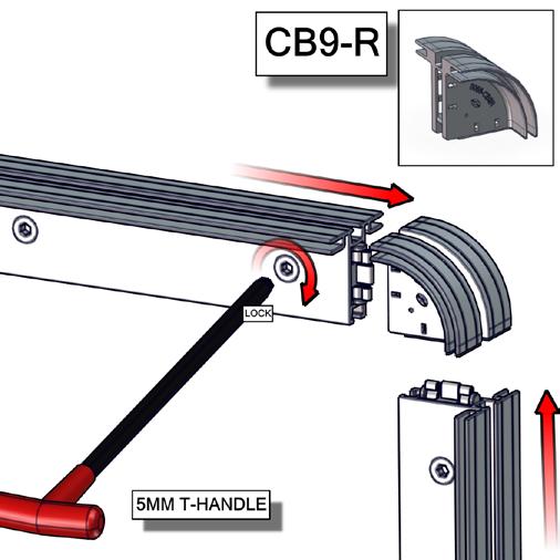 Assemble frame by securing CB9-R s on the top and CB9-S s on the bottom to