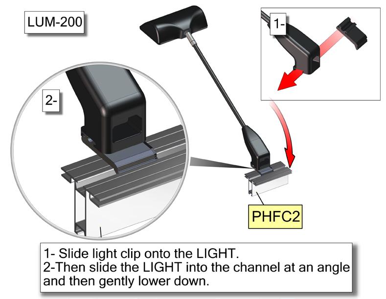 Slide light clip onto each light.