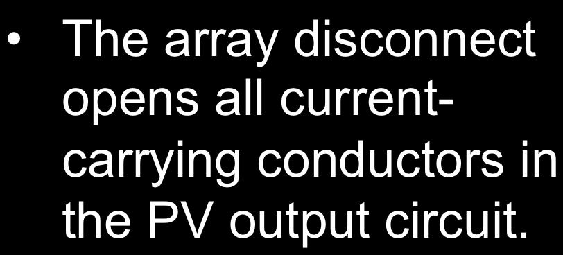 The array disconnect