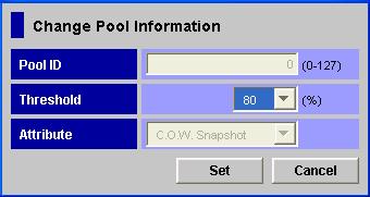 Changing the Information of the Pools After you created the pool, the only setting you can change is the threshold. To change the threshold of the pool: 1.
