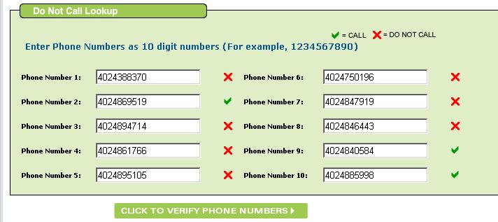 You may want to print this page showing what numbers are ok to call to compare this to your original page