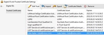 Tick Use this certificate as a trusted root box 13.