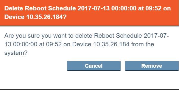 18 Scheduled Actions 3. Click the delete icon of the scheduled action you wish to discontinue. 4.