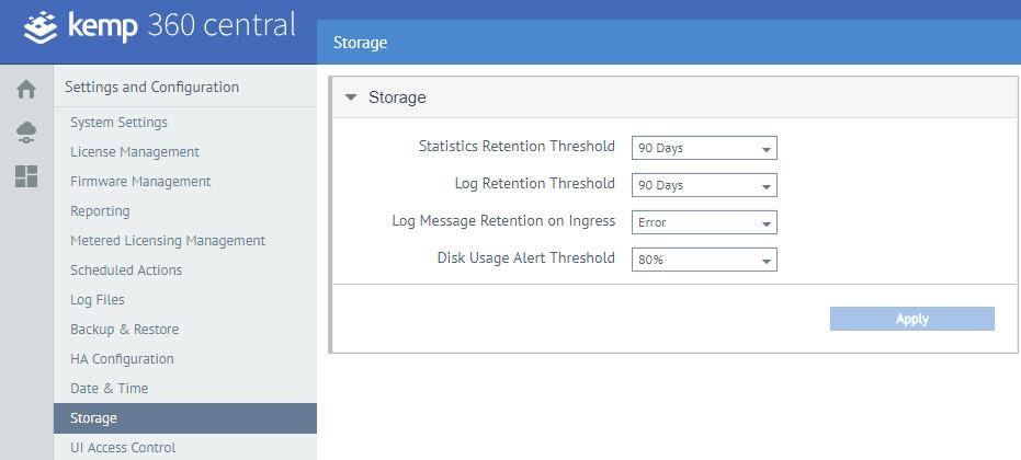 21 Storage 21 Storage To ensure your installation of remains functional, you can control how much data is retained using the Storage feature.