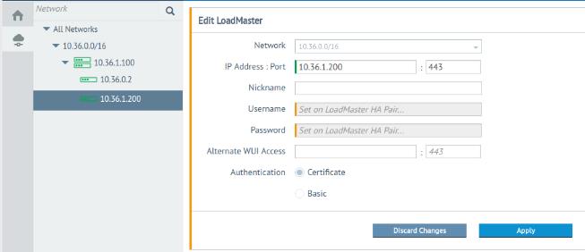 5 Network and Device Management If you want to move the LoadMaster HA pair to a different sub-network, you can only move it using the shared IP