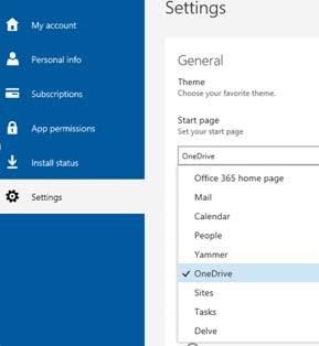 Change your Office 365 start page When you sign in to Office 365, the first thing you see is the Office 365 home page.