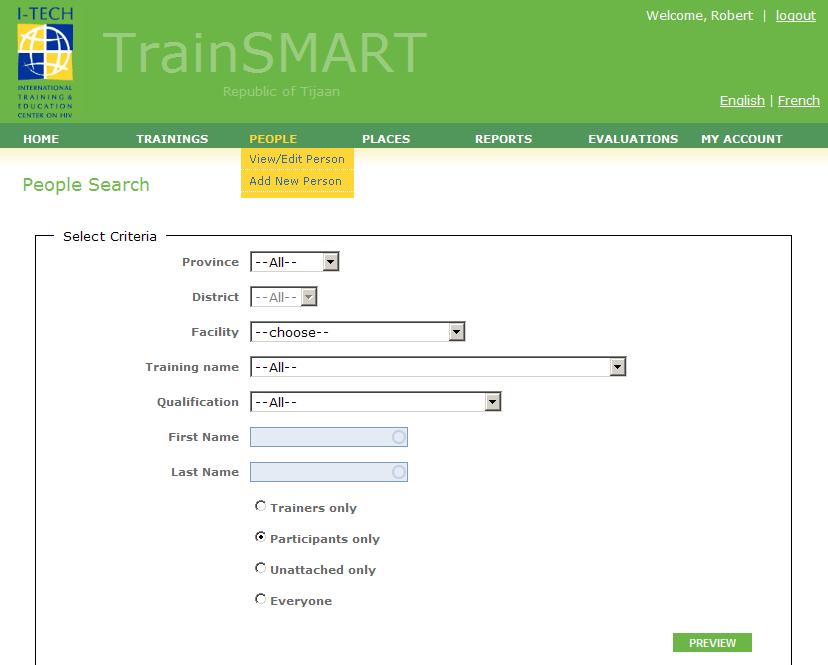 Overview I-TECH has created a web application called TrainSMART Training System Monitoring and Reporting Tool. This guide serves as a training manual for the system.