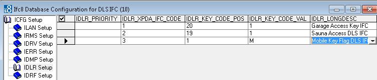 Interface IDLR setup 1. Configure the Key rights and Options for Mobile Key in IFC IDLR setup based on the required setup as per vendor supporting the Mobile Key Option.