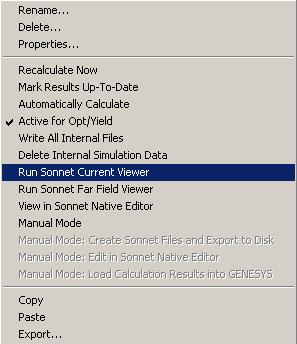In the status window, you can identify how much memory is used by the Sonnet simulation, track the progress of the analysis, and you may invoke all available Sonnet programs.