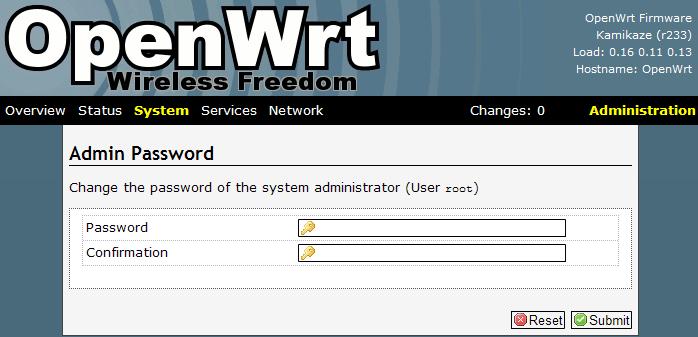 3. Change administrator password On OpenWrt