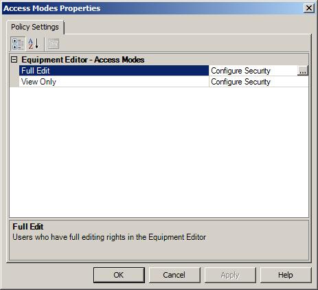 The eprocedure Server Chapter 3 2. Right-click Access Modes, and then select Properties.