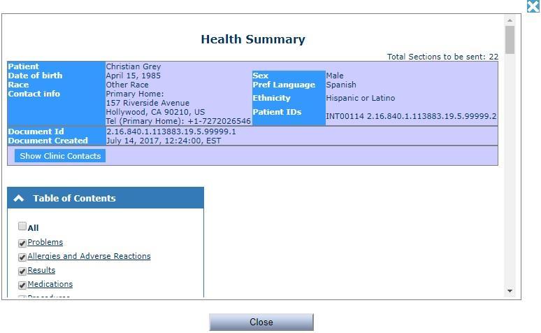 Health Summary History (cont d) View Click the View hyperlink to display the Health Summary details on the screen The Health Summary format & contents are modified