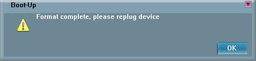 A warning message prompts user to backup all the data before partition. Press OK.