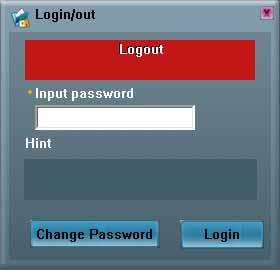 3.3 Instructions of Security Manager: 3.3.1 Login to Security Area Click Security Manager on the UFD Utility bar. Login/out window will pop up right after click as below.