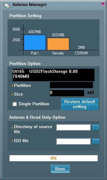 Check Single Partition option, only one partition will be shown in