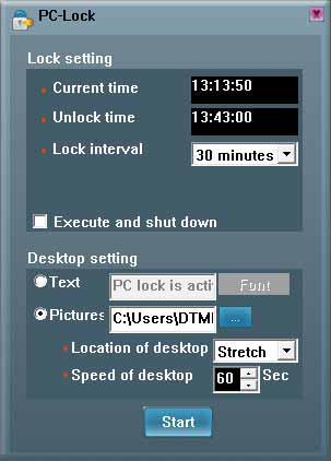3.6 Instructions of PC Lock Manager Click PC Lock Manager on the UFD Utility bar. PC Lock window will pop up right after click as below.