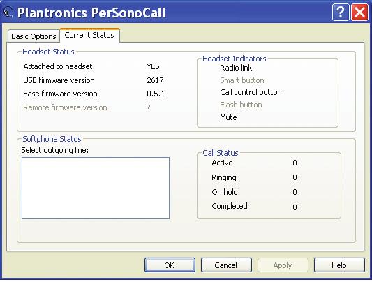 NOTE: Some PerSonoCall features are greyed out and not applicable to the Voyager 510-USB system.