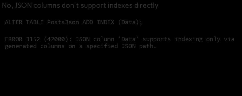 All Right Can We Make an Index on JSON?