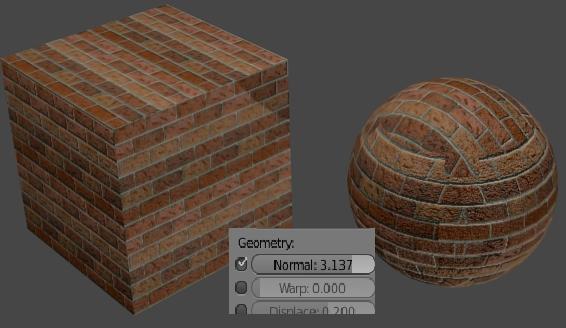 bricks are too large. I can control this in the Image Mapping panel under the Repeat option.