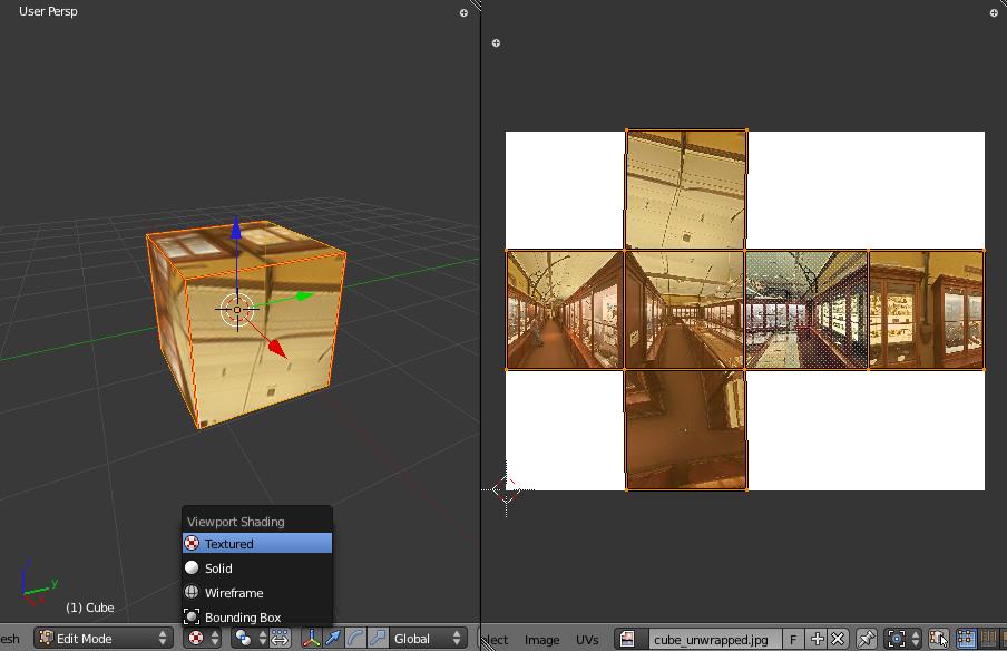 Although you now have your texture on the cube and you can see it in the 3D viewport,