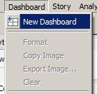 Part 4: Put together the dashboard 1) Create a new dashboard by clicking on the icon or selecting New Dashboard from the Dashboard menu.