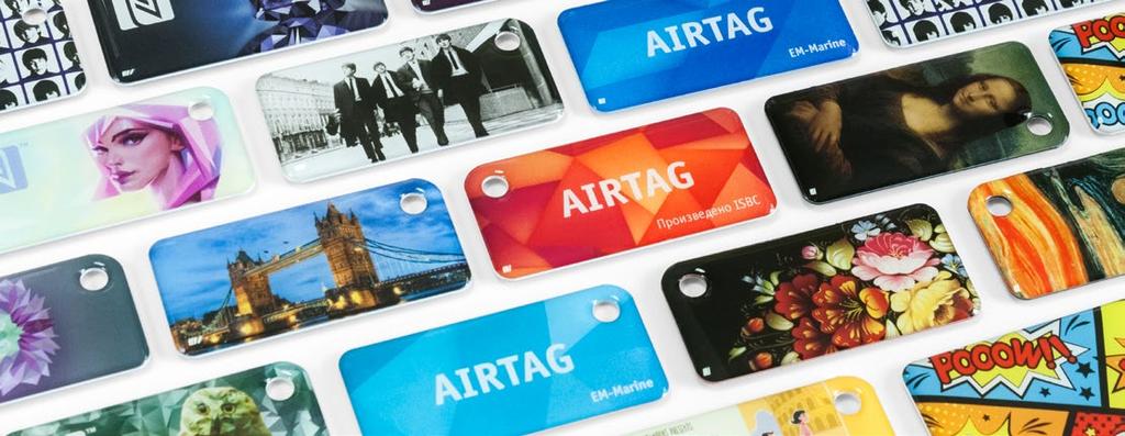 AIRTAG RFID keyfob AIRTAG keyfobs for access control with full color digital printing and variable information. It contain fully-functional antenna and chip for Radio Frequency IDentification.