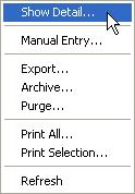 Additional Features Figure 5.4 System Activity Log Menu Options Table 5.
