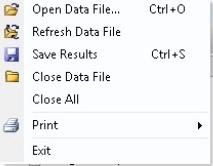 Refresh Data File File > Refresh Data File Feature is useful when it is desired to view data as the data file is being acquired.