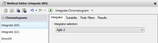Tabs within a section further organize method parameters.