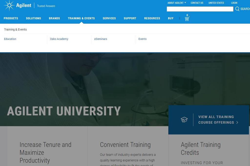 Agilent University Access From Home Page Upgraded customer experience Search and find courses that meet your interests and needs in the format they require.