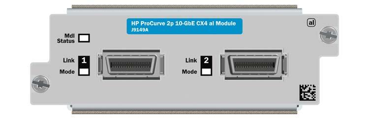 Introducing the Switch Features Module Status LEDs Features HP ProCurve 10-GbE CX4 al Module Introducing the Switch Link and Mode LEDs (one pair per port) Copper CX4 port connections Retaining screw