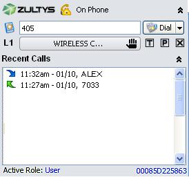 In addition to the MX Communicator tab, Zultys Outlook Communicator s Control Pane displays in the left panel of the Outlook window.