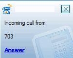 7 Receiving an Inbound Call in Zultys Outlook Communicator 7.