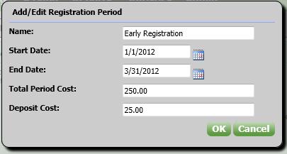 11. Select whether to allow users to make payments for each registration period.