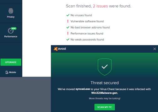 If protection components are disabled, Avast gives a warning, but if you choose Ignore, the application still says You re protected.