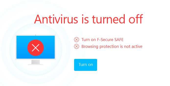Security alerts If real-time protection is disabled, an alert is shown on the Antivirus page. You can reactivate the protection by clicking Turn On.