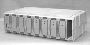 Introducing the BA350 LA Shelf 1.1 BA350 LA Modular Storage Shelf Description As shown in Figure 1 1, this shelf has a SCSI cable slot and eight SBB slots.