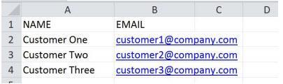 How to Import Your Contact List: 1. Create an excel spreadsheet file containing your customers contact information.