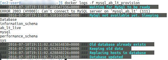 docker ps -a STATUS PORTS Up 9 days 3306/tcp Exited (0) 9 days ago NAMES