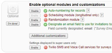 Randomization Module REDCap can randomly assign participants to specific groups Step 1: Define your randomization