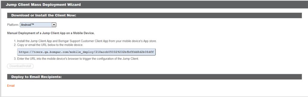 Verify that the Bomgar Jump Client app is installed on the Android device.