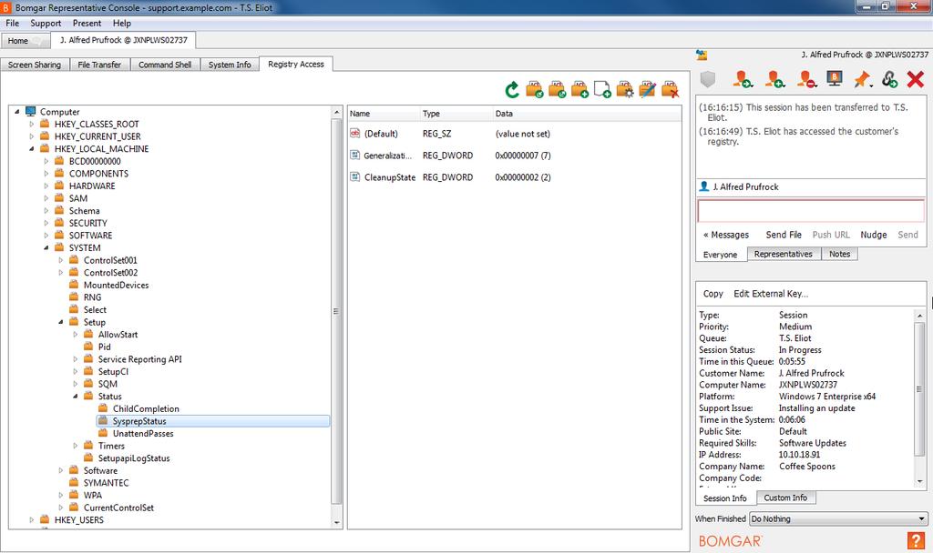 Access the Remote Registry Editor Access a remote Windows registry without requiring screen sharing.