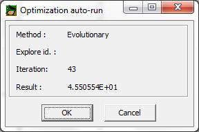 Optimization Run Global Exploration The status window shows the process of the global exploration.